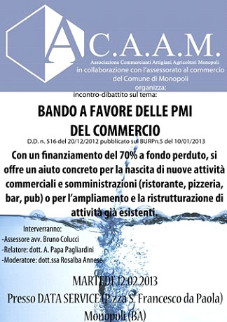 Acaam Bando finanziamenti PMI