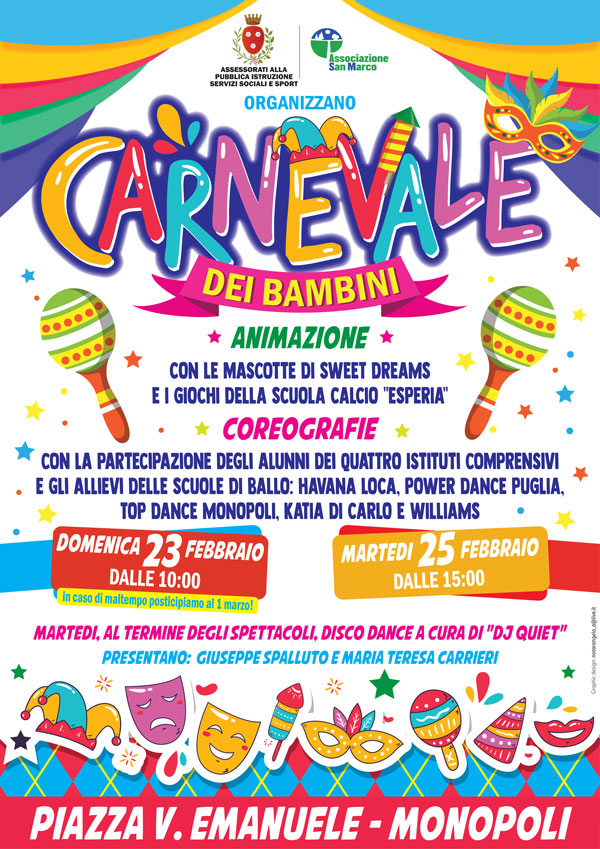 Carnevale dei Bambini in Piazza V.Emanuele > Città di Monopoli > News
